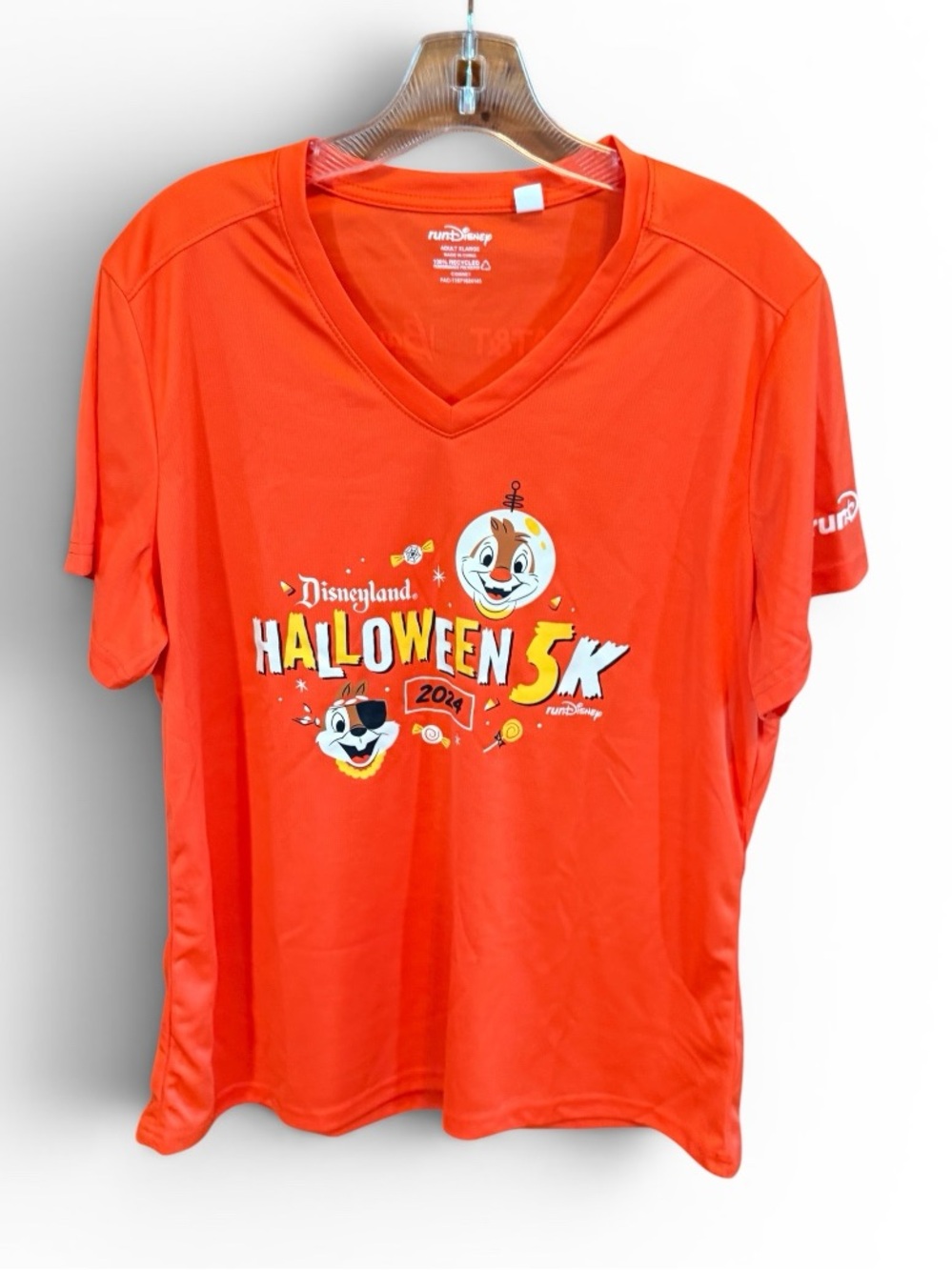 Disney Bright Orange V-Neck RunDisney Performance Tee